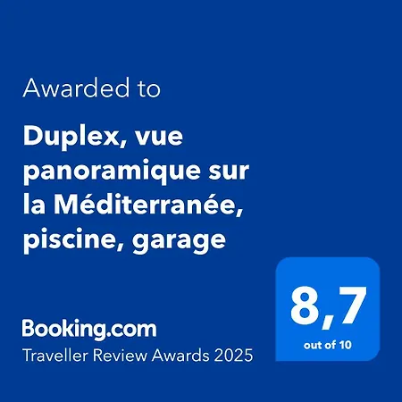 Apartment Duplex, Vue Panoramique Sur La Mediterranee, Piscine, Garage